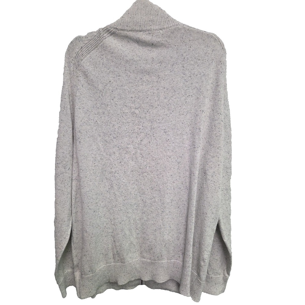 Express Men' s Full-Zip Sweater Size XXL TALL Ribbed Knit Round Neck Gray NWT - Picture 6 of 9